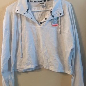 Pink VS- Cropped Hoodie